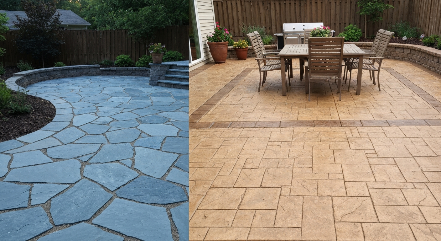 Flagstone Patio Cost vs Stamped Concrete: Which Is Cheaper?
