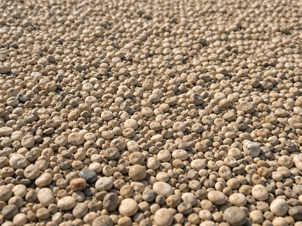 Close-up of smooth rounded pea gravel showing comfortable walking texture